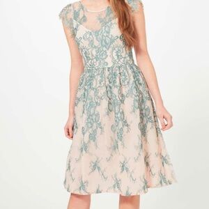 Miss Selfridge Teal lace dress